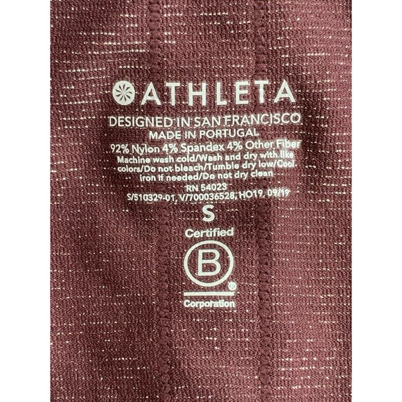 ATHLETA Speedlight Glow Top Womens S Long Sleeve Athletic Shirt Stretch Burgundy - Picture 5 of 5